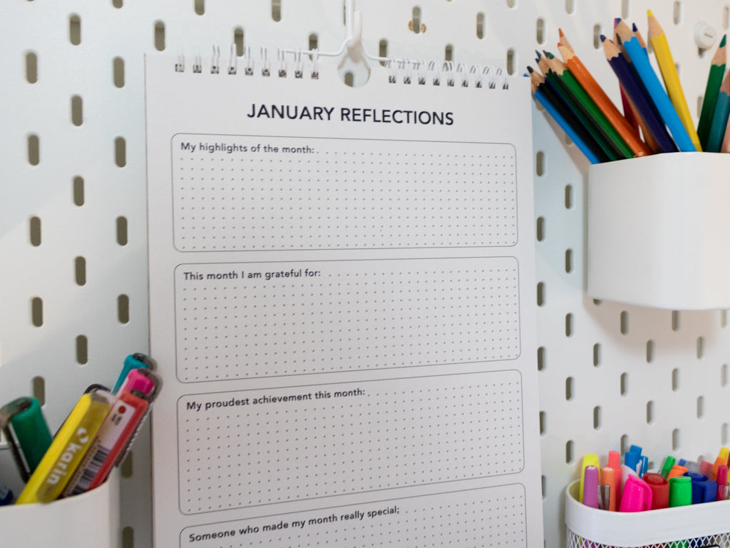 2026 Coloring Wall Calendar with Journal Prompts - A4