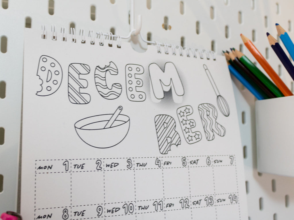 2026 Coloring Wall Calendar with Journal Prompts - A4