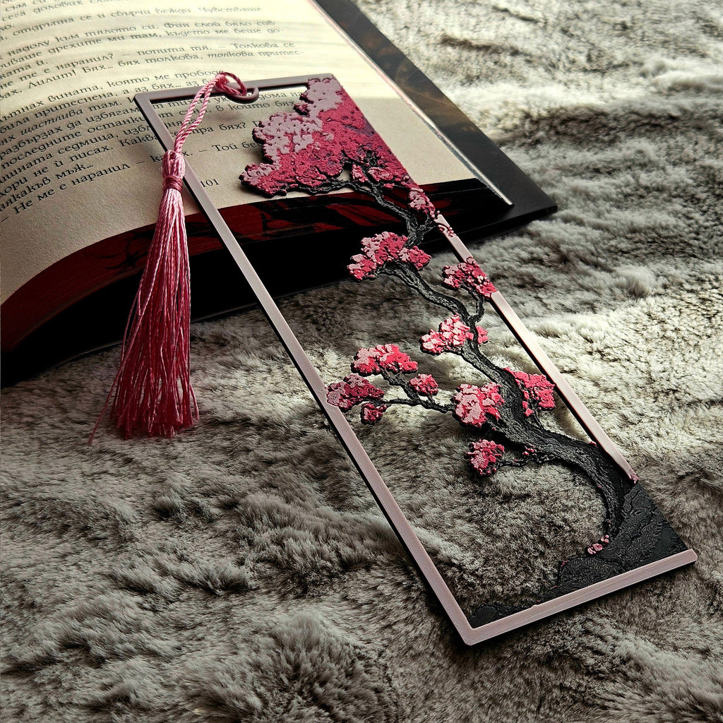 Blooming Sakura Tree Bookmark - 3D printed
