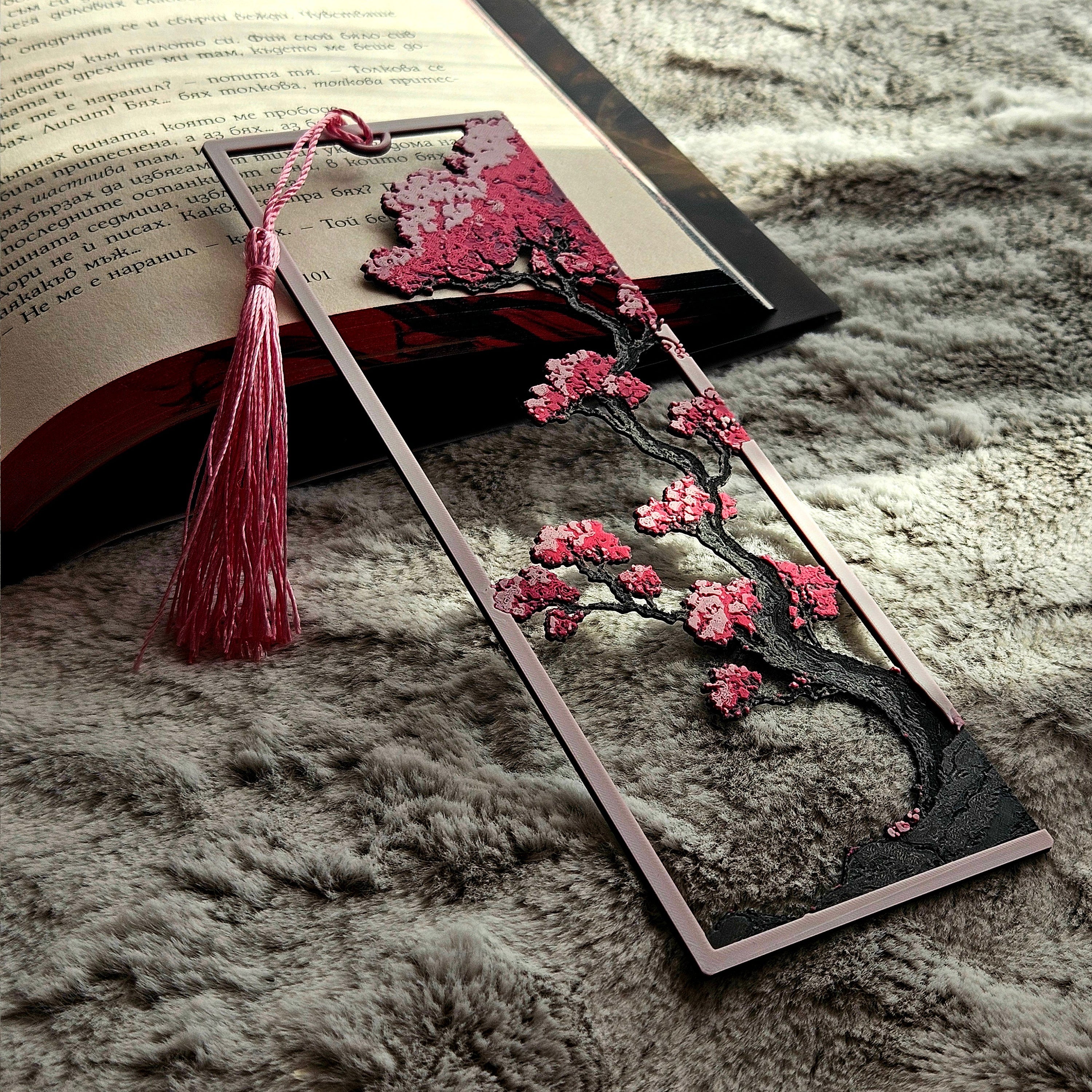 Blooming Sakura Tree Bookmark - 3D printed