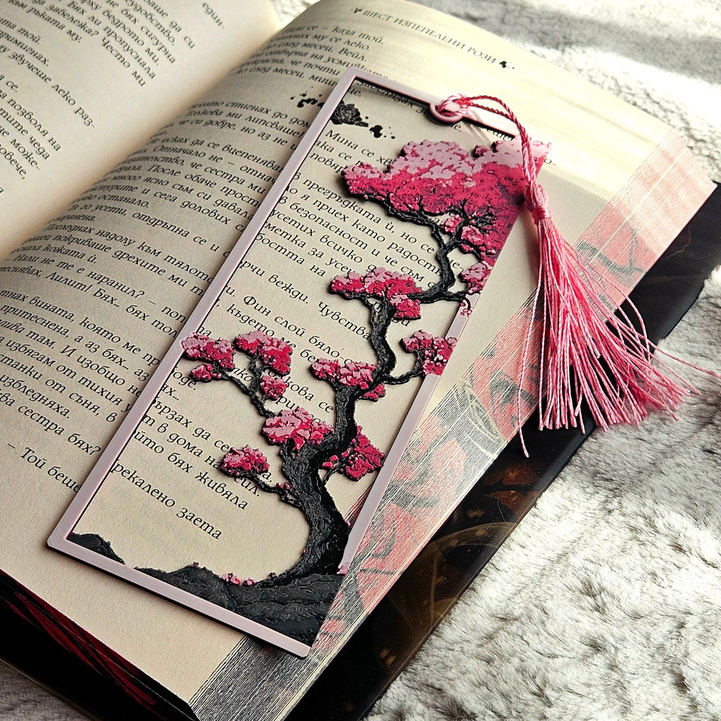 Blooming Sakura Tree Bookmark - 3D printed
