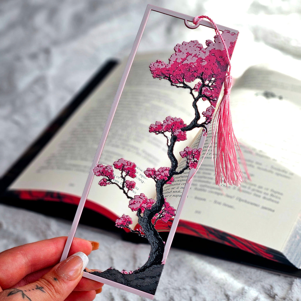 Blooming Sakura Tree Bookmark - 3D printed