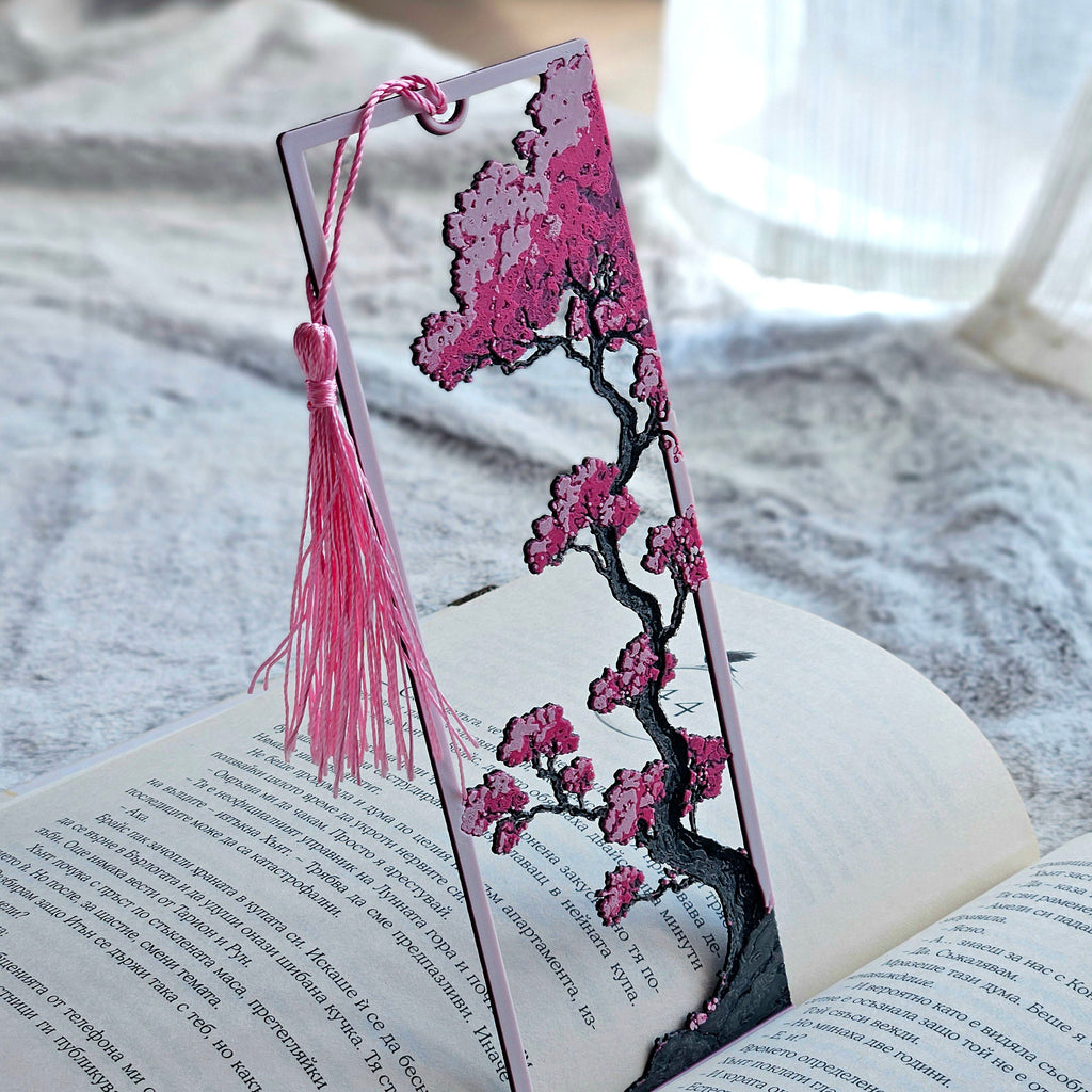 Blooming Sakura Tree Bookmark - 3D printed