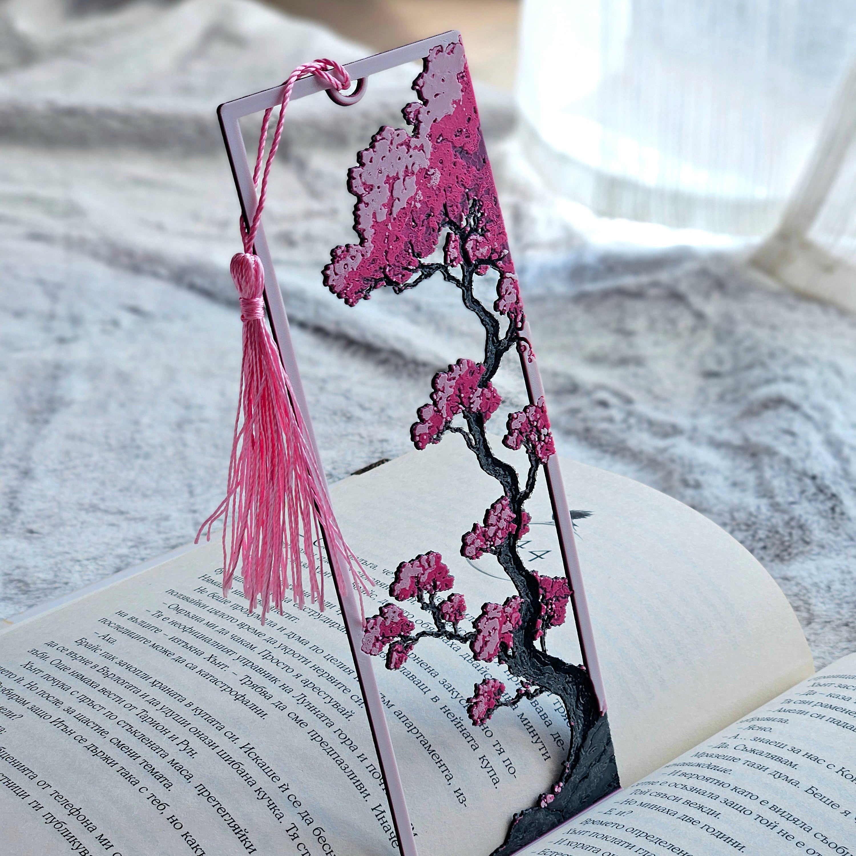 Blooming Sakura Tree Bookmark - 3D printed
