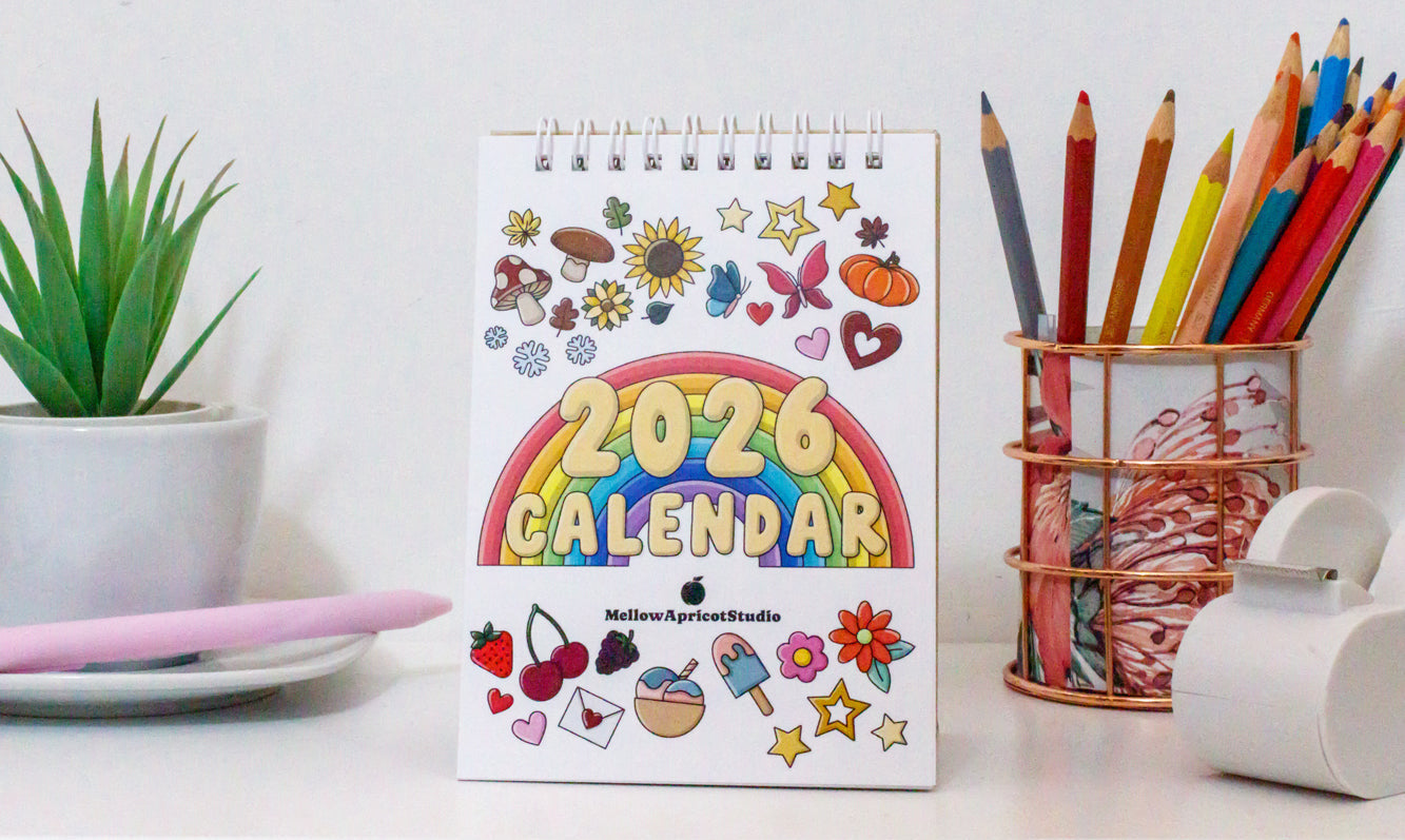 2026 Mini Desk Calendar with Journal Prompts - A6