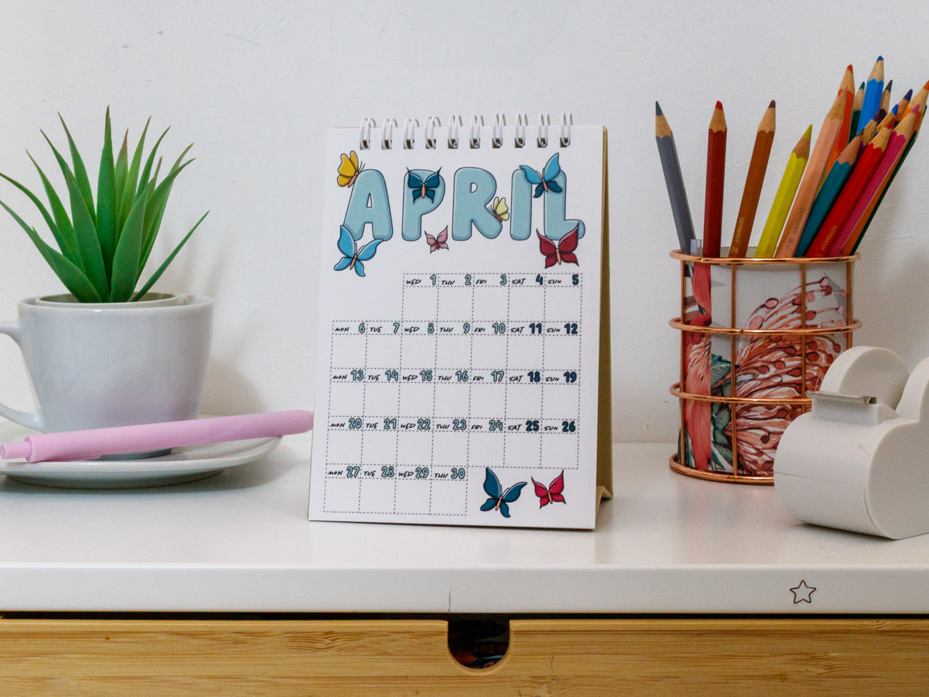 2026 Mini Desk Calendar with Journal Prompts - A6