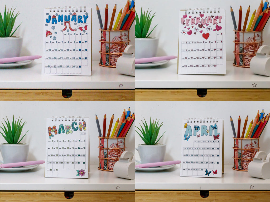 2026 Mini Desk Calendar with Journal Prompts - A6