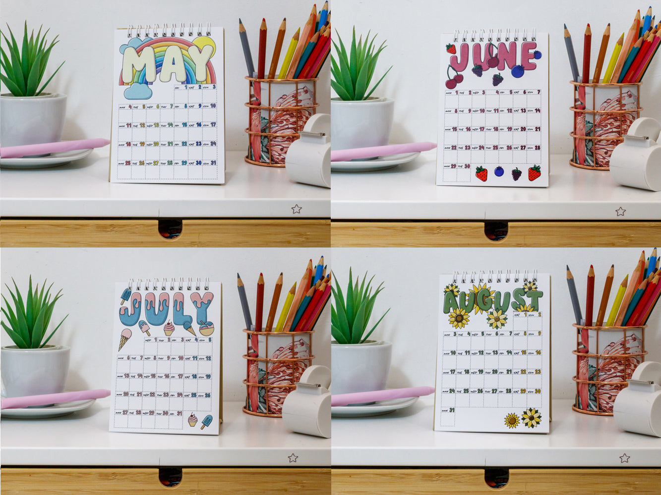 2026 Mini Desk Calendar with Journal Prompts - A6