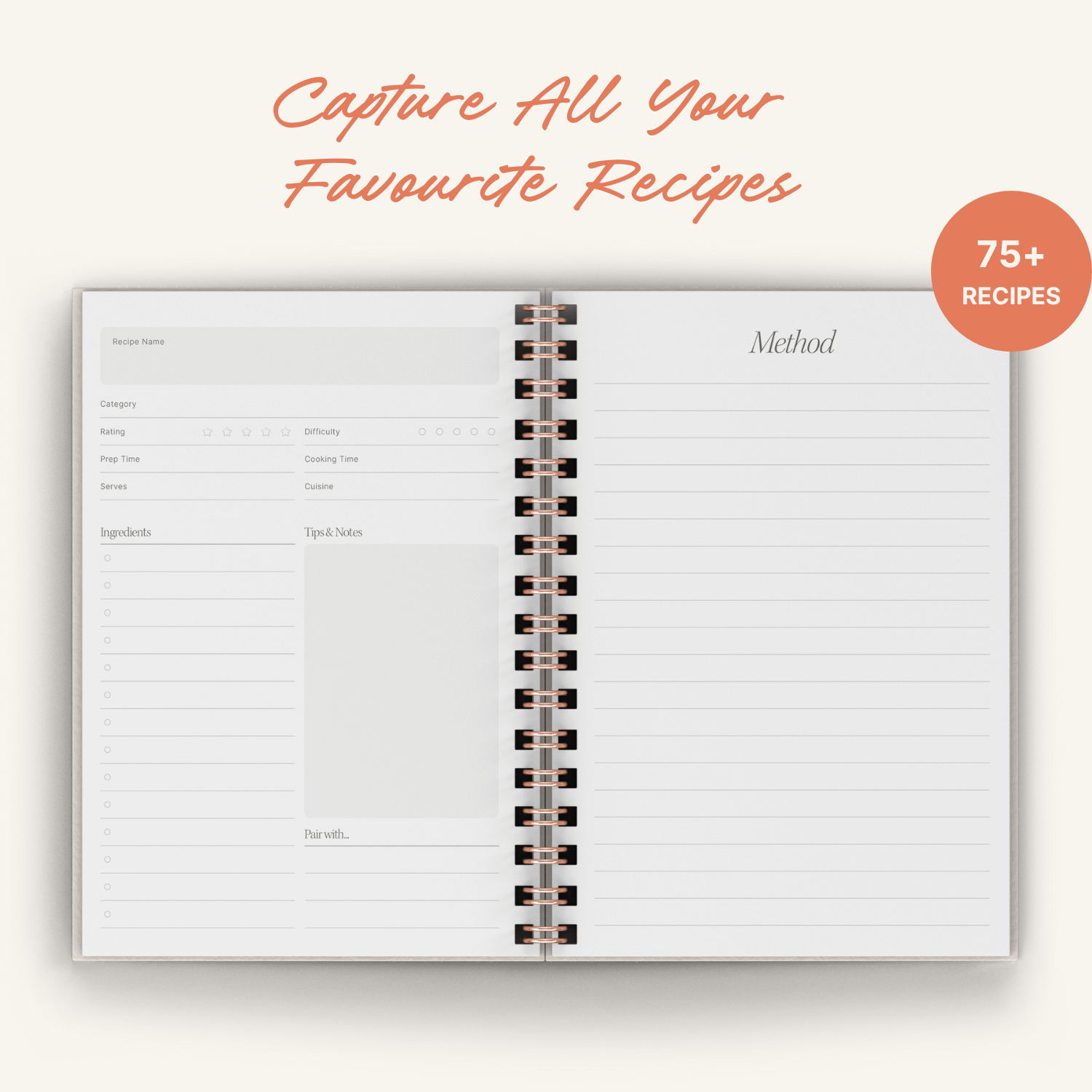 The Recipe Journal - Pink Sardines (A5)