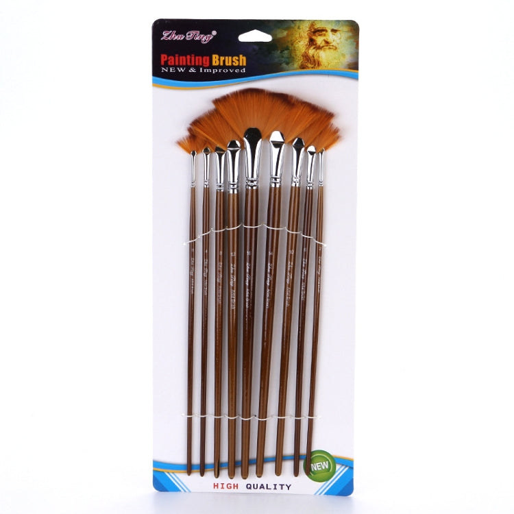 Fan Paintbrushes 9pc set