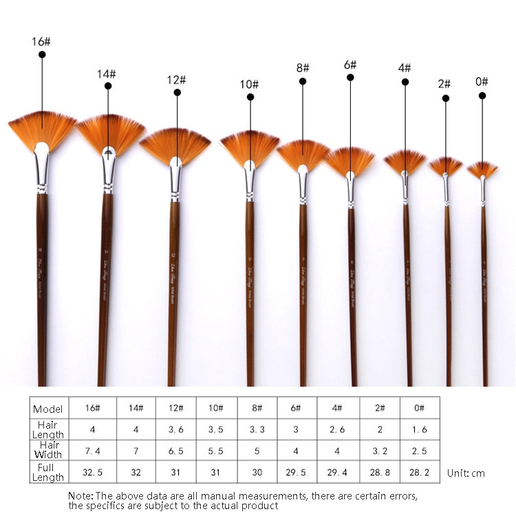 Fan Paintbrushes 9pc set