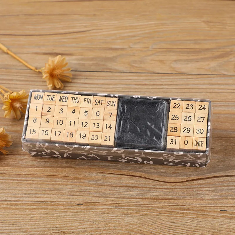 Wooden Block Letter Stamp Set